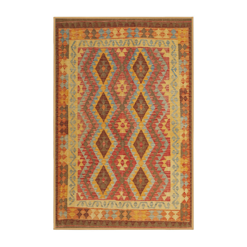 Tapis brun/gris/rouge contemporain, Rectangle 5 pi x 7 pi