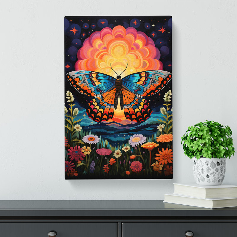 Moth Colour Field No.3 - Wrapped Canvas, 76cm H x 50cm W x 3cm D