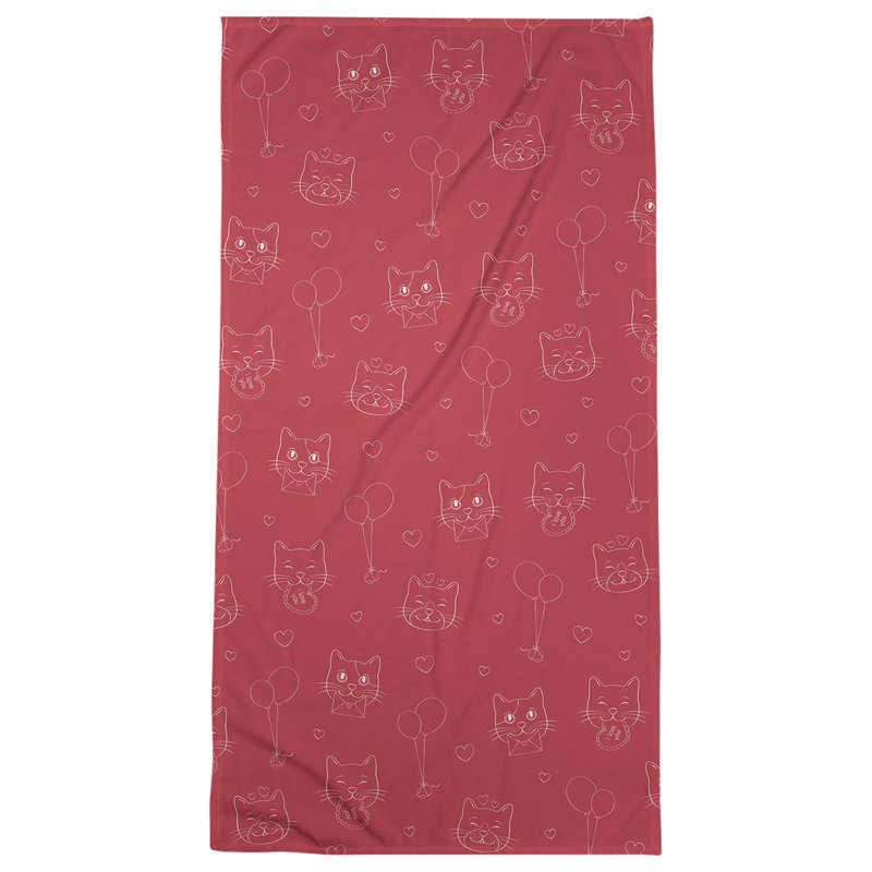 Beach Towel, Red/White, Microfiber
