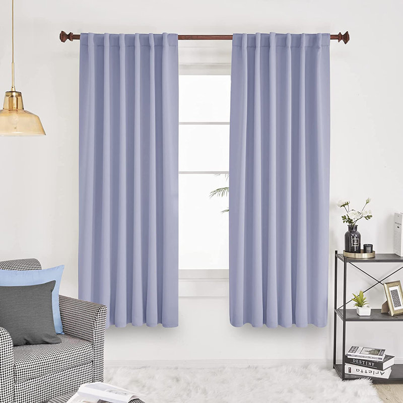 Harue Curtain Pair, 52" W x 63" L, Light Purple