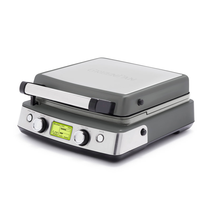 Gaufrier à 4 carrés GreenPan Elite, Gris graphite