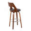 Tabouret Cecina Mid-Century avec pivot en similicuir brun et noyer par Lumisource