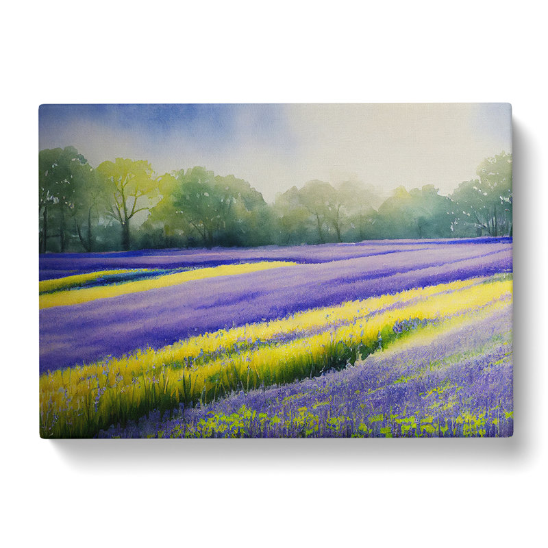 Serene Bluebell Field Vol.5 - Wrapped Canvas, 35cm H x 50cm W x 3cm D