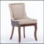Chaise d'appoint latérale en tissu épaissi, dossier haut et rivets décoratifs pour un confort élégant-182416365