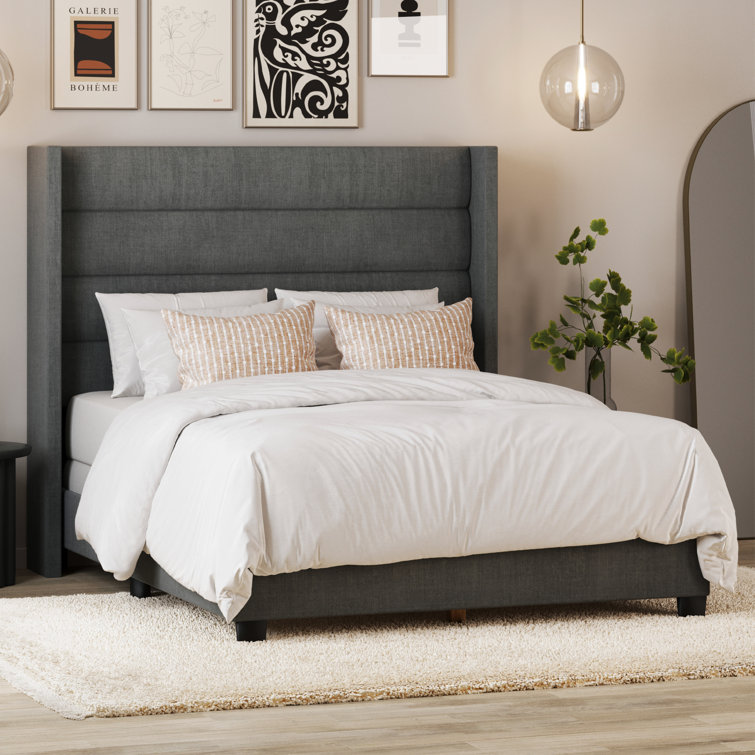 Norine Tufted Wingback Upholstered Bed Frame