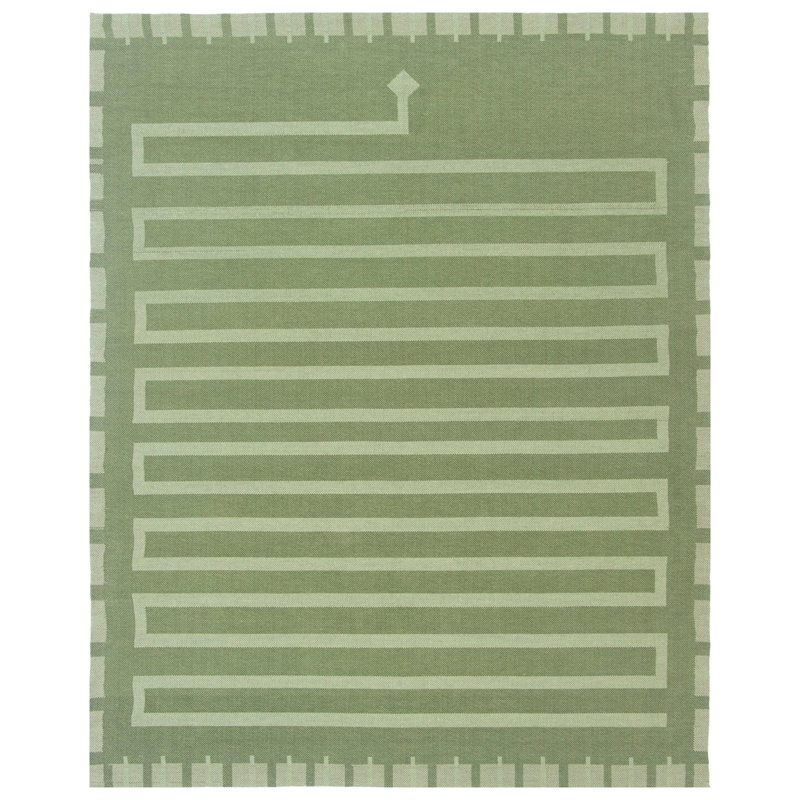 Snake Flatweave Rug, Verde, 5' x 8'