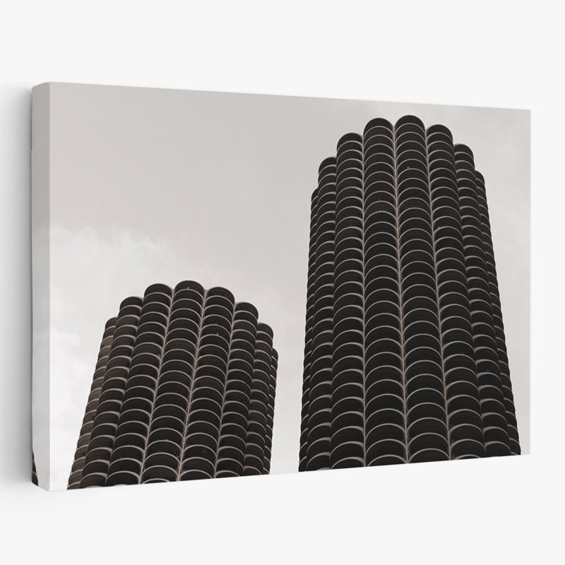 Minimaliste et industrielle de la ville de Chicago, Marina City II, H 60 po x l 40 po