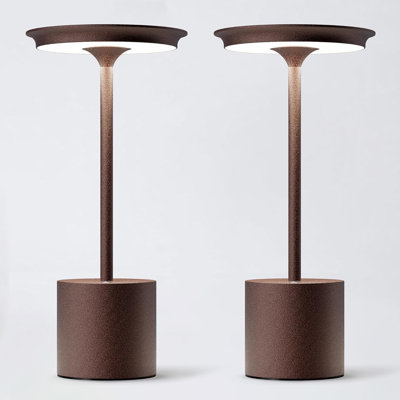 2Pack Cordless Table Lamp, Portable Rechargeable 6000Mah Outdoor Table Lamp, 3 Color Stepless Dimming Battery Powered Lamp, LED Table Light For Dinner/Bedroom/Restaurant/Outdoor (2Pack)