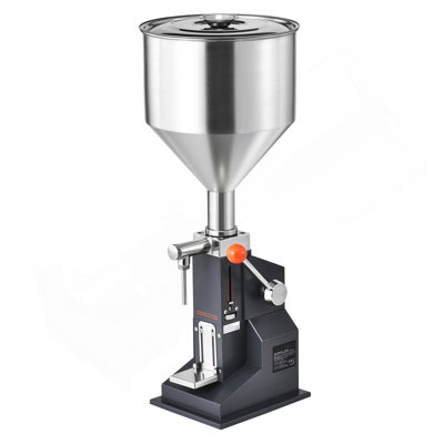 Manual Paste Liquid Filling Machine, 5-100Ml Bottle Filler, Adjustable Bottle Filling Machine, Stainless Steel Liquid Filler With Hopper For Milk Water Juice Essential Oil Shampoo Cosmetic Honey