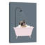 Laughing Pug Enjoying Bubble Bath by Big Nose Work - Single Picture Frame Print on Canvas-535713514-507880536