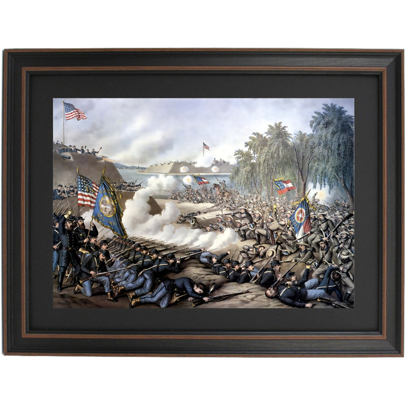 Première bataille de Corinthe (Mississippi) par Kurz et Allison, H 24 po x l 18 po