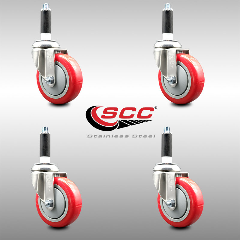 Polyurethane Swivel Caster, Rouge