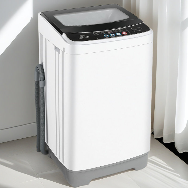Portable Washing Machine, 17.8Lbs Capacity Full-Automatic Portable Washer, 2.4Cu.Ft Washer And Dryer Combo With Drain Pump, LED Display, 10 Programs & 8 Water Levels For Apartment Dorm RV
