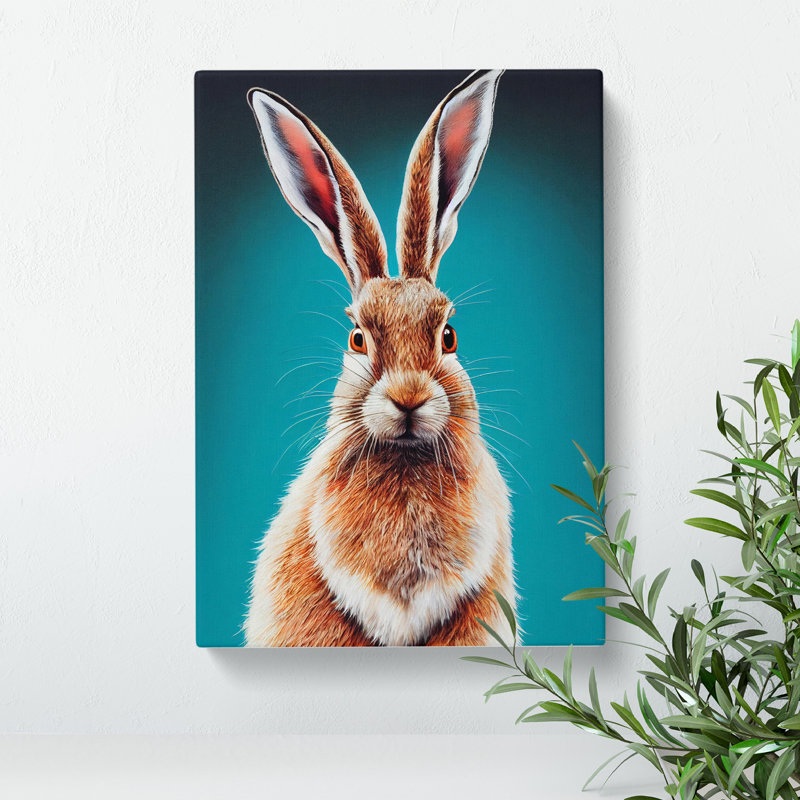 XC1022-2403X Hare Portrait No.2 - Wrapped Canvas Print, Wrapped Canvas, 60cm H x 40cm W x 3cm D