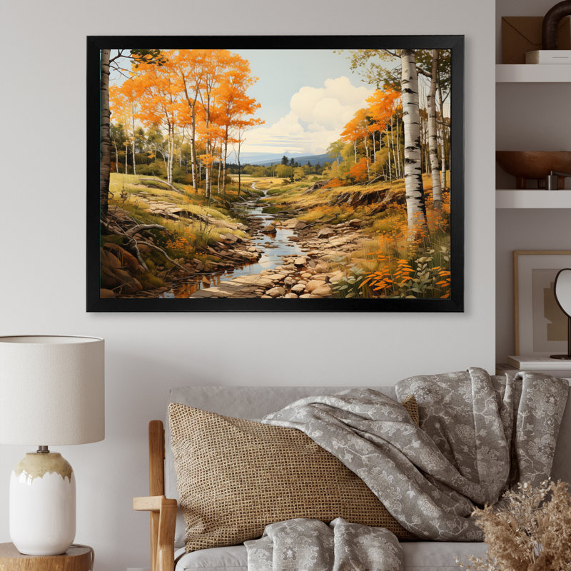 «Binita Forest Majestic Forest Pastoral», reproduction, H 34 po x l 44 po x P 1,5 po, Cadre simple noir