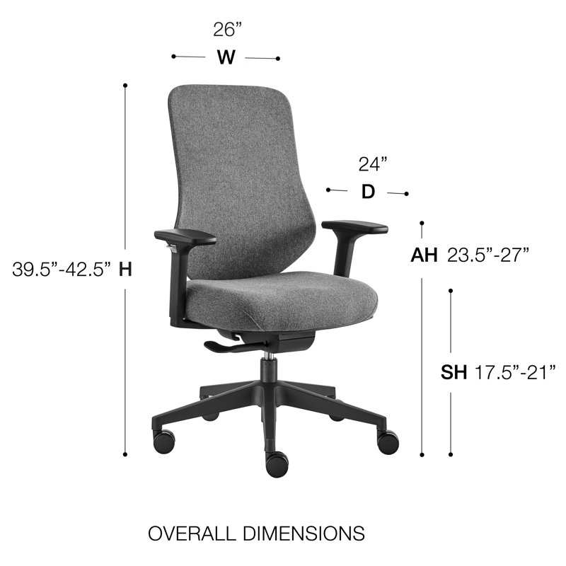 Chaise de bureau Chaela, Gris