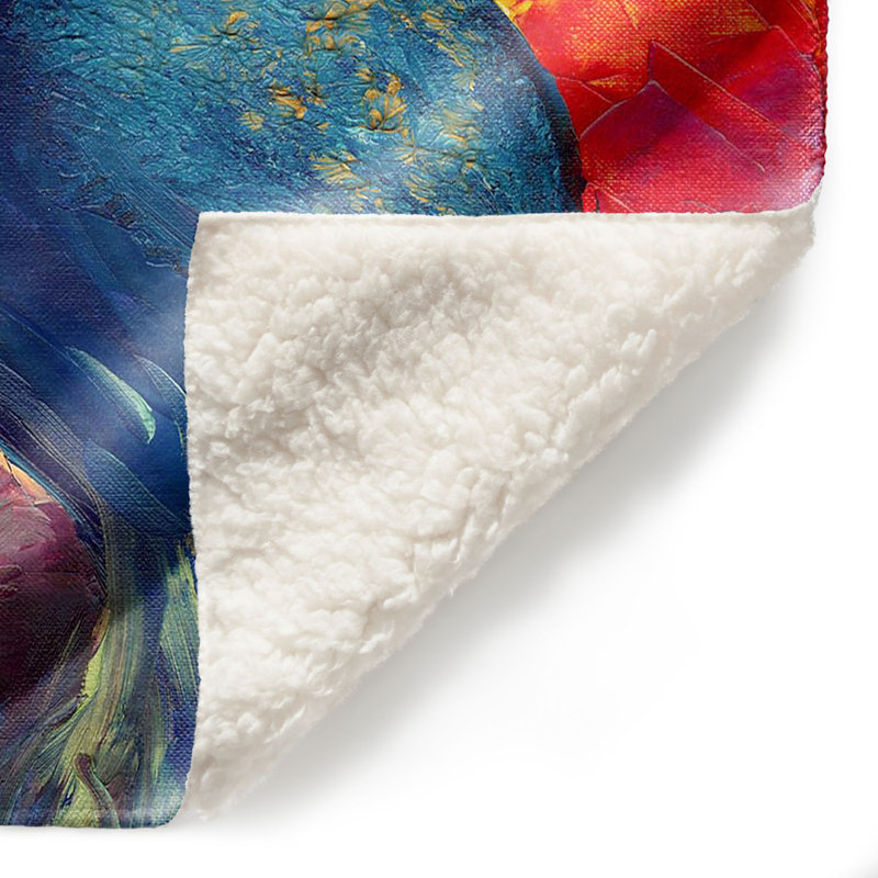 Couverture sherpa doux peacock, l 68 po x L 80 po