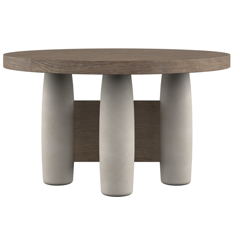 Casa Paros 54" Transitional Extendable Round Dining Table in Brown/Gray