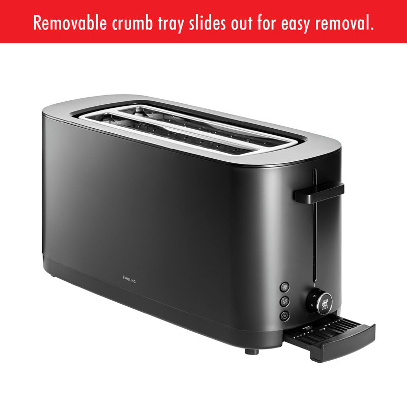 Zwilling J.A. Henckels 4 Slice Long Slot Enfinigy Cool Touch Toaster, Black