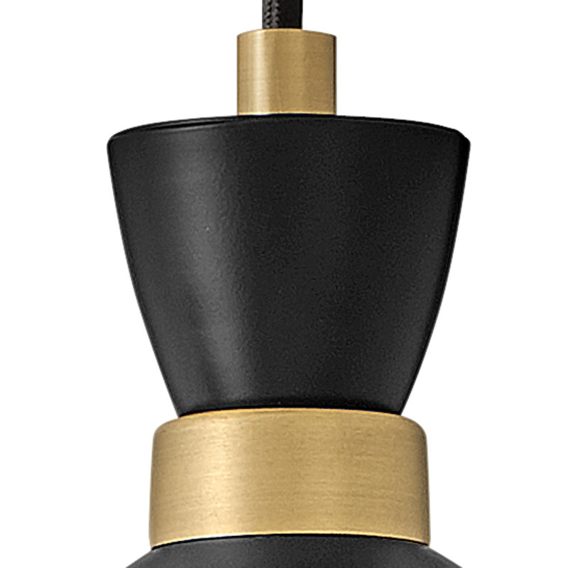 Luminaire suspendu conique à 1 lumière Kita, Noir