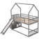 Twin Over Twin Bunk Bed House Design With Stairway And Slide