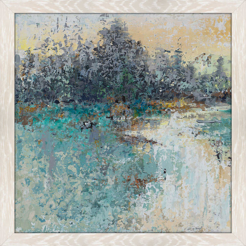 «Wild Fields», reproduction de peinture acrylique, H 27,5 po x l 27,5 po x P 0,75 po, Cadre blanc