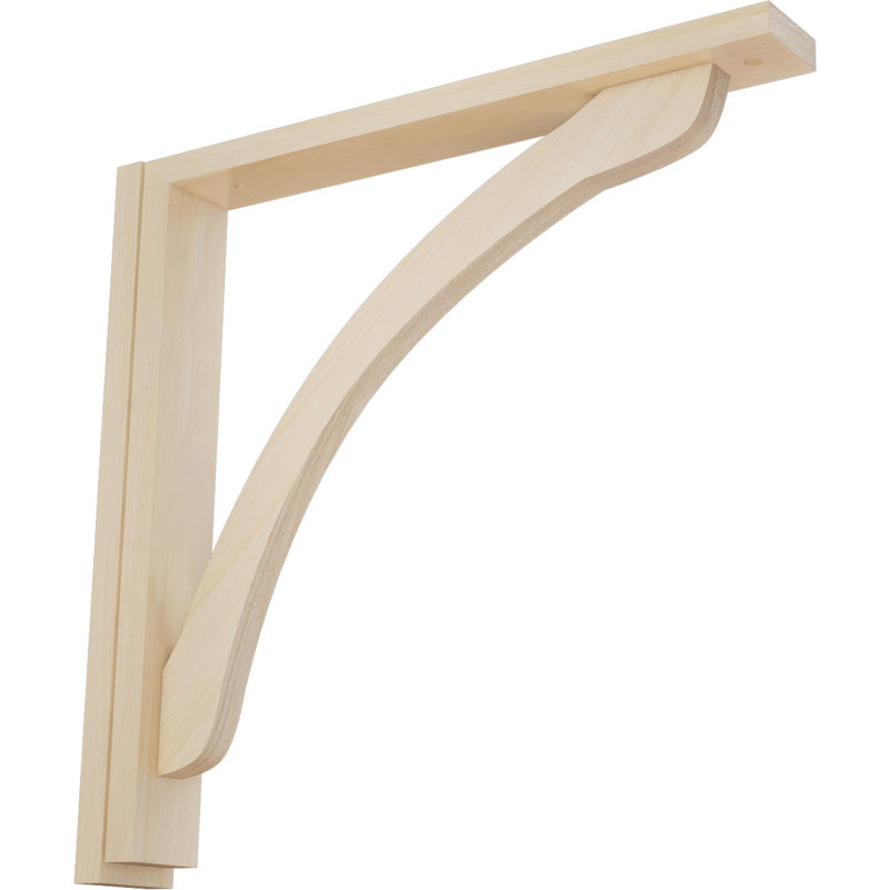 Support pour tablette en bois d'hévéa (l 2 1/2 po x P 17 3/4 po x H 17 1/4 po) (paquet de 4), Hévéa