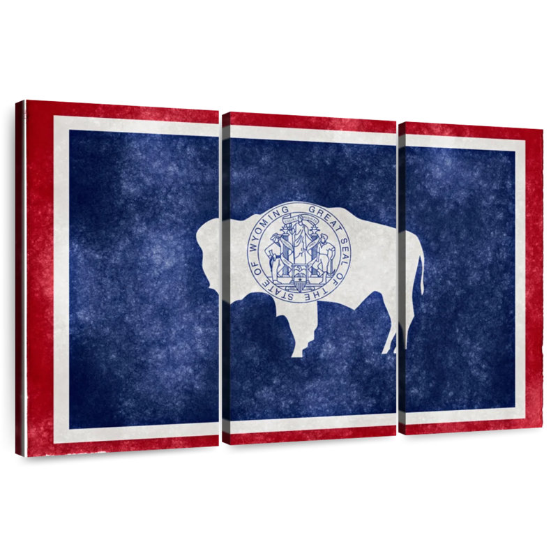 Drapeau d'État Borges Grunge Wyoming, H 42 po x l 65 po