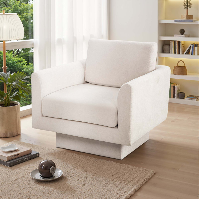 Fauteuil d'appoint rembourré 360 °, Beige