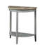 Console demi-lune en chêne naturel et gris - Rehaussez votre design intérieur avec un rangement fonctionnel