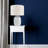 Set Of 2 Reactive Glazed Textured Grey Ceramic Table Light With Natural Linen Cylinder Fabric Shade