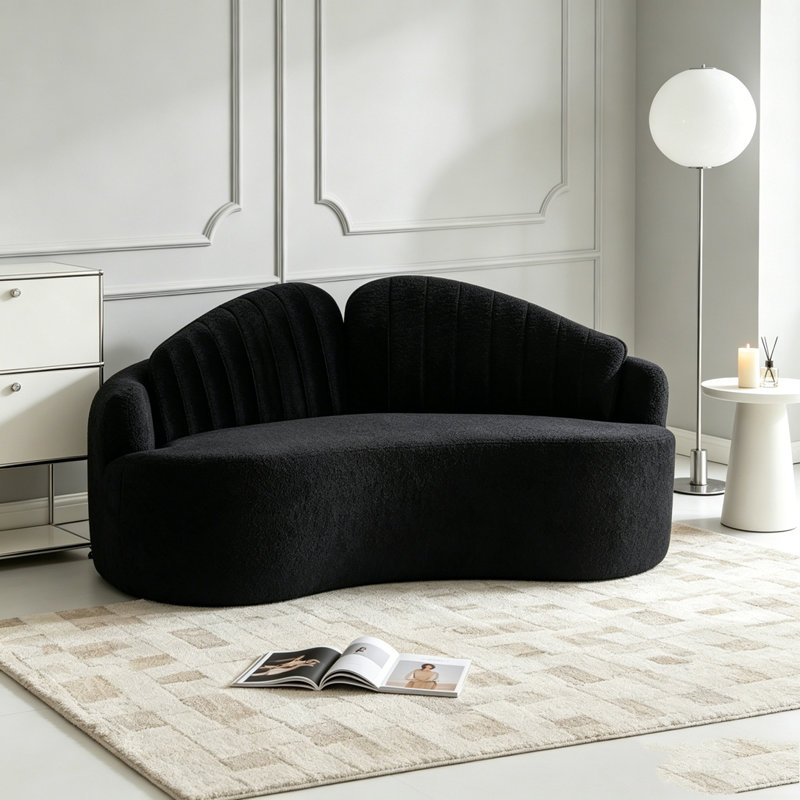 Canapé courbé, Black-two-seater