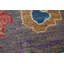 Tapis gris à motif floral Oushak