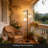 Floor Lamp With Asian Lantern Shade Design - 3 Led Bulb Standing Light For Living Room, Bedroom, Or Office Decor