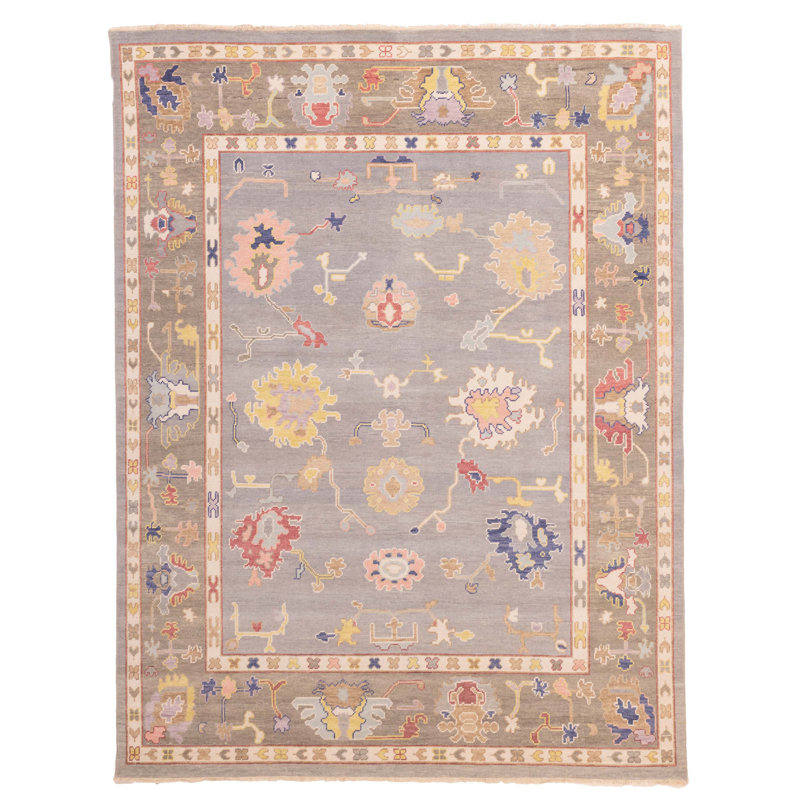 Tapis moderne gris Oushak 7 pi 9 po x 10 pi 1 po