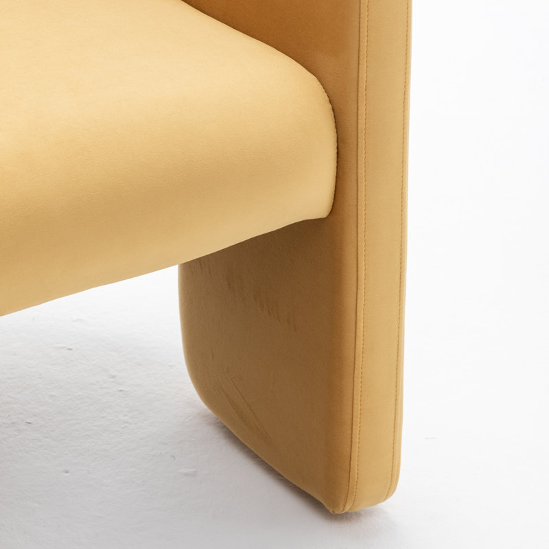Jaimyn 24" Wide Upholstered Barrel Accent Chair, Yellow Velvet