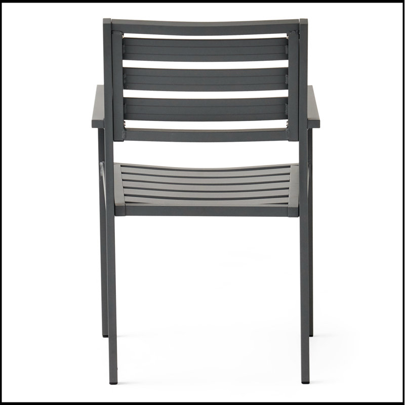 Ensemble de 2 chaises d'extérieur modernes en aluminium, durables et élégantes pour le patio et le jardin