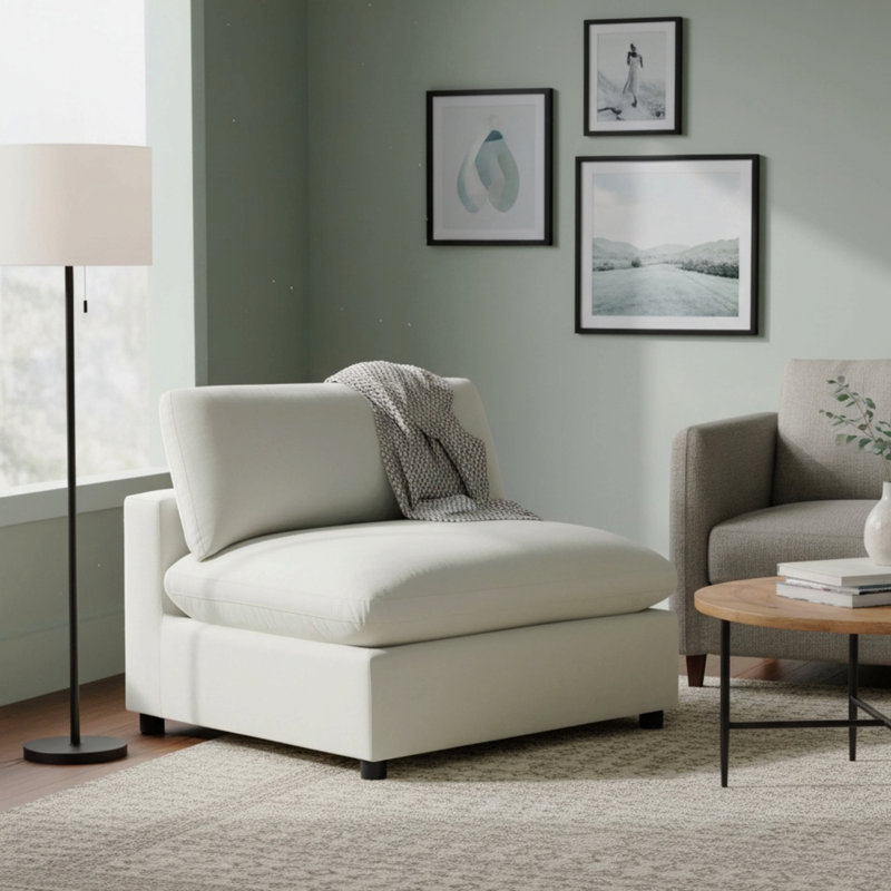 Fauteuil de chambre sans accoudoirs - ivoire