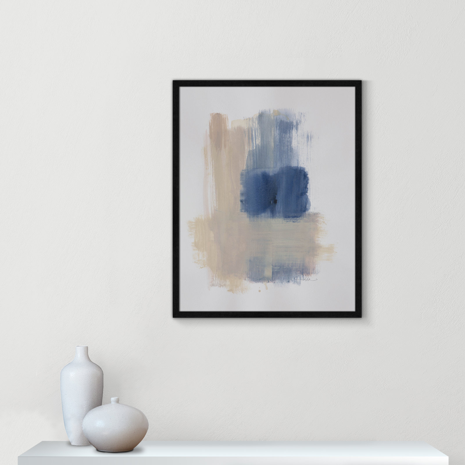 Macathurn "Powder Room Wash III" Print, 29.5" H x 23.5" W x 1.25" D, Black Slim Unmatted Picture Framed