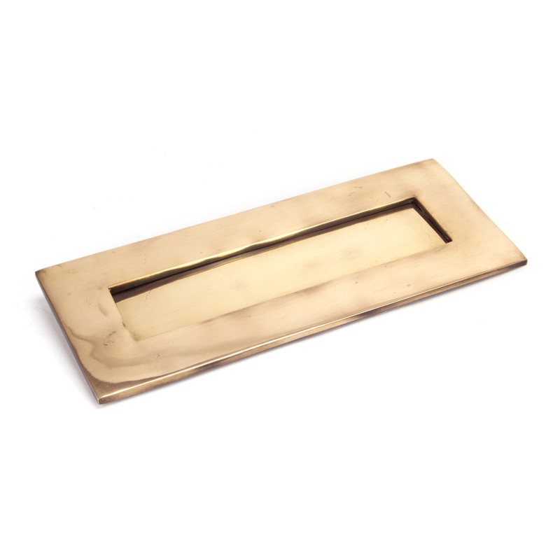 Letter Plate Door Accessory, 10.8cm H x 26.5cm W x 0.4cm D, Polished Bronze
