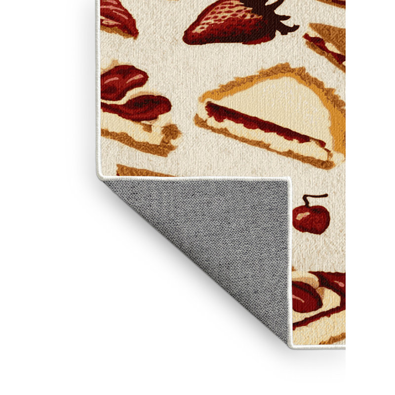 Washable Cheesecake Desserts Area Rug, Rectangle 7' x 9'
