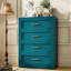 Commode bleue à quatre tiroirs-118614269