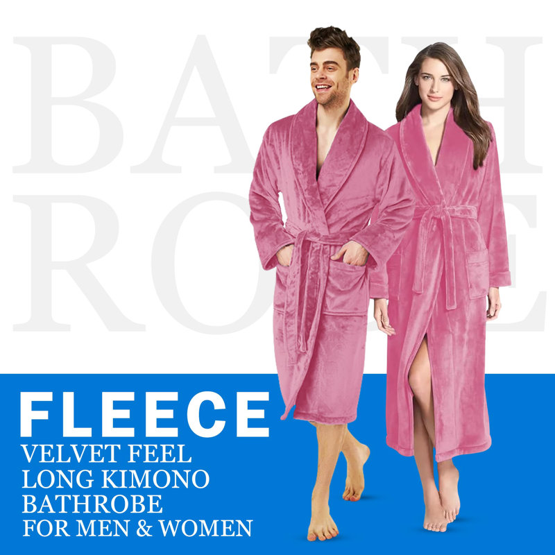 Peignoir mi-mollet avec poches Ridaan, Rose