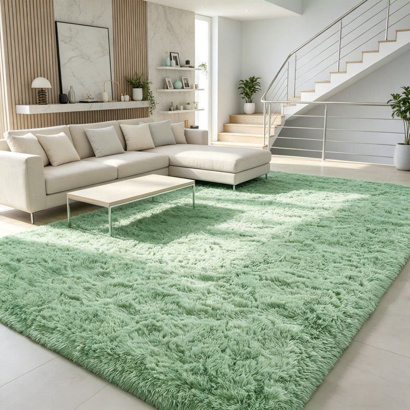 Aalieyah Deep Pile Fluffy Shaggy Area Rug for Indoor Use Sage Green, 200*300cm