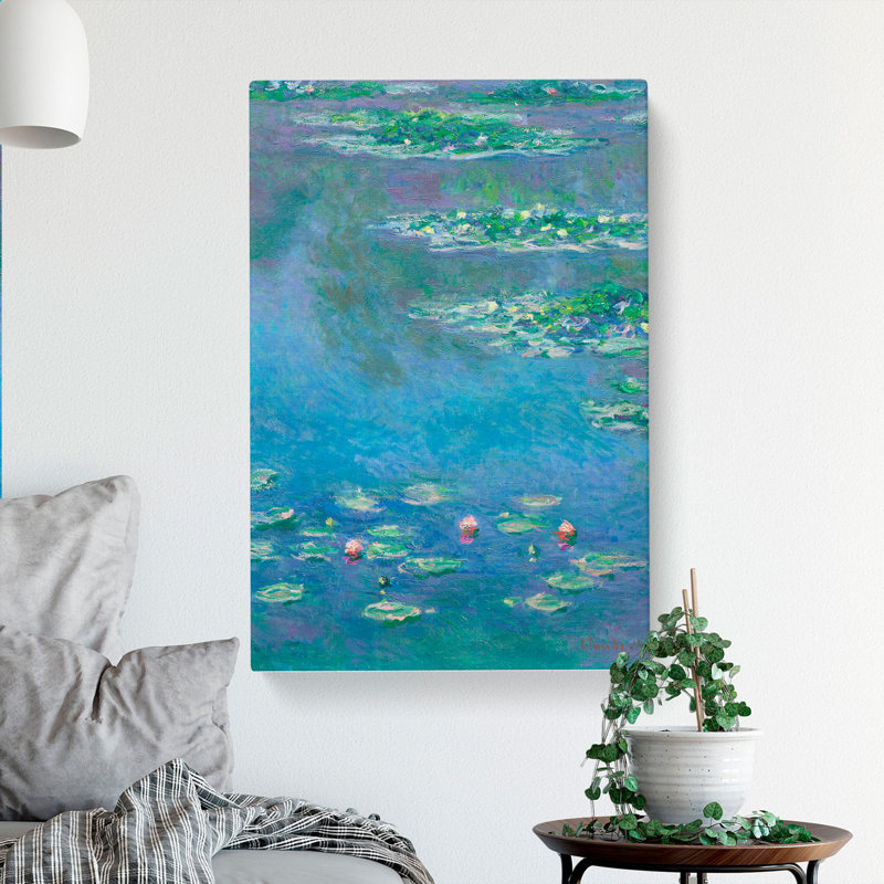 Water Lilies Lily Pond Vol.35 by Claude Monet - Wrapped Canvas Painting, 60cm H x 40cm W x 3cm D