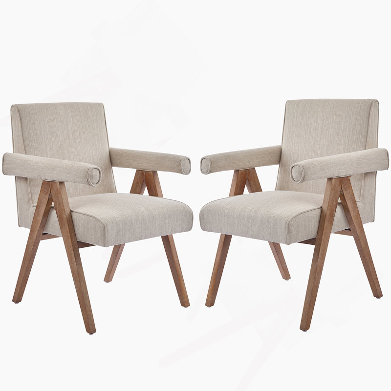 Fauteuil de salle à manger en tissu Poppy, Beige