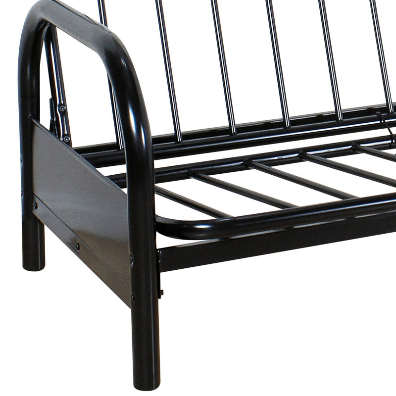 Structure de futon ajustable en métal noir pour créer un espace de vie élégant