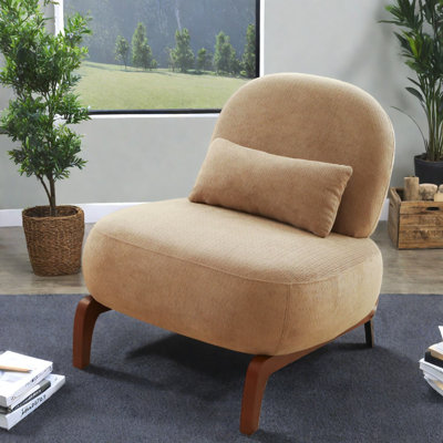 Ensemble de 2 chaises d'appoint confortables en tissu et bois pour la maison