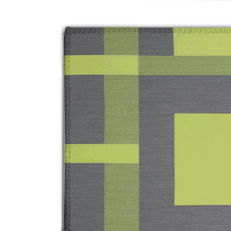 Tapis d'intérieur et d'extérieur à carreaux gris, Rectangulaire 2 pi x 3 pi