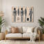 Dessins techniques, art mural en métal beige-1569613343
